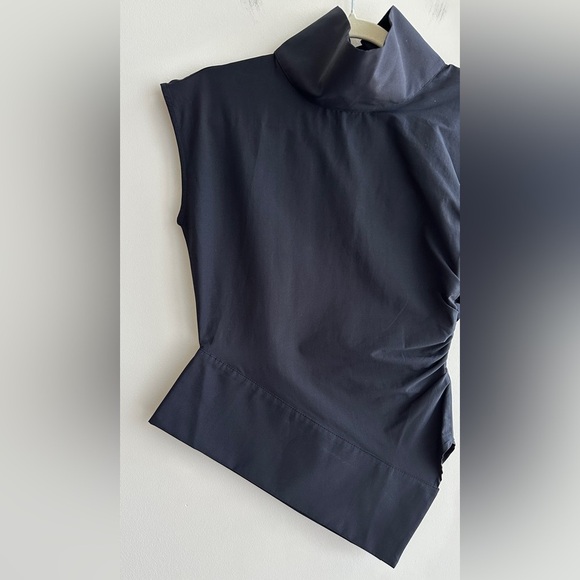 Maeve Mock-Neck Asymmetrical Muscle Top, Black, Size XXS, NWT - Picture 6 of 16